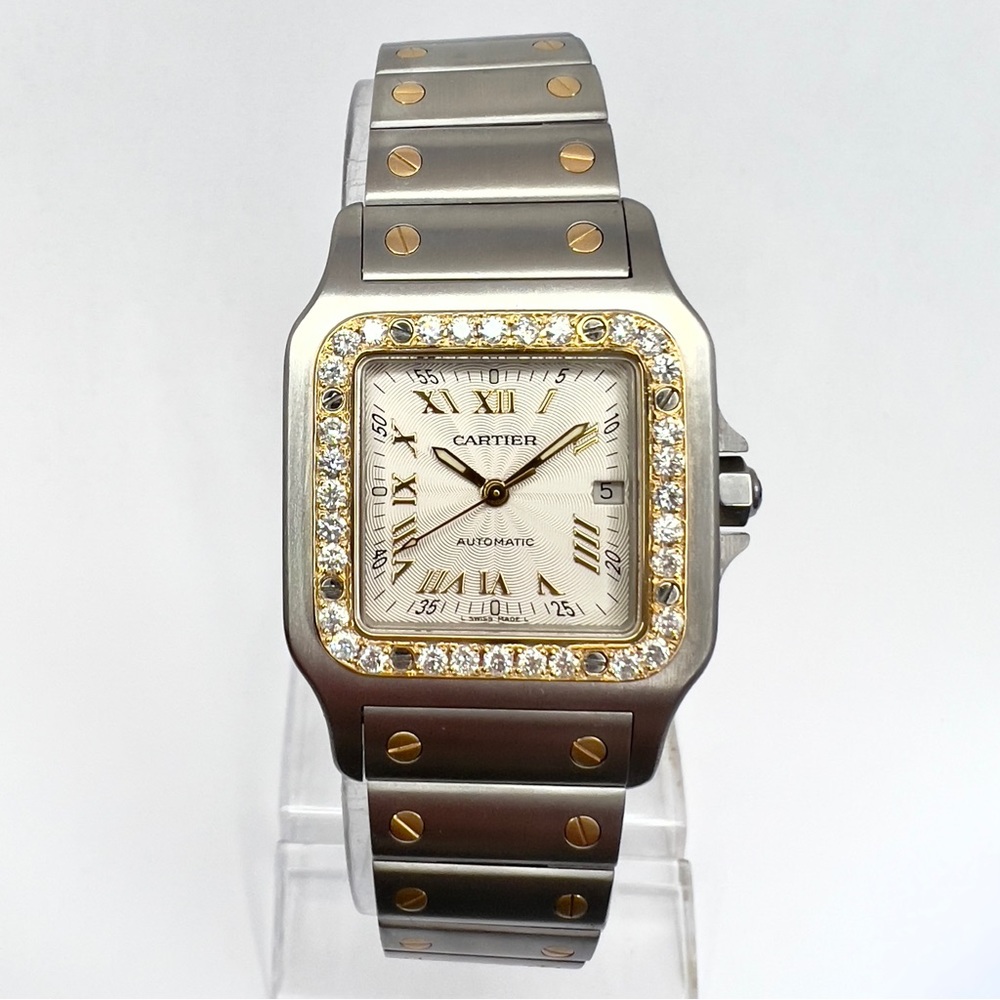 CARTIER SANTOS GALBEE 29mm Automatic 2 Tone 0.85TCW DIAMOND Watch NEW Model